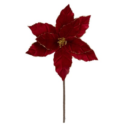 POINSETIA VERMELHO COM GLITTER X 9 - ALT 27 X DIAM 20 CM (CF1100)