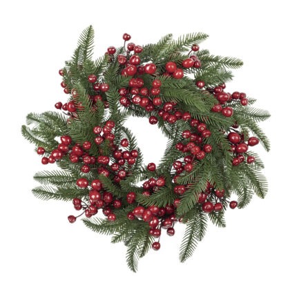 GUIRLANDA PINHEIRO COM BERRY - DIAM 50 CM (CF1115)