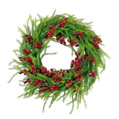 GUIRLANDA PINHEIRO COM BERRY - DIAM 60 CM (CF1136)