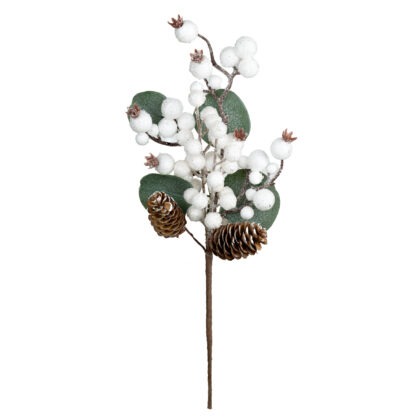 HASTE ROMA BRANCA COM EUCALIPTO - ALT 40 CM (CF1182)