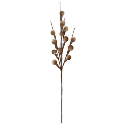 HASTE BOLINHAS VELUDO MARROM X 13 - ALT 70 CM (CF1192)