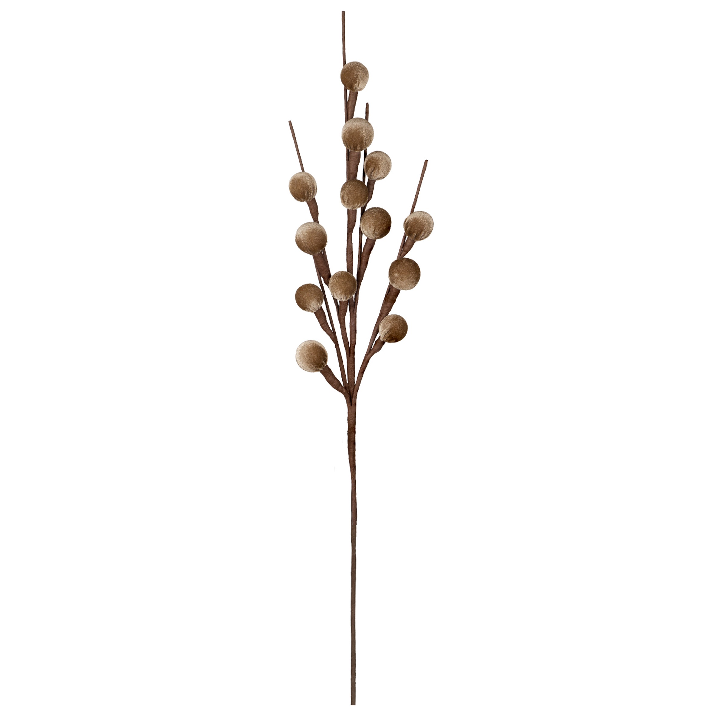 HASTE BOLINHAS VELUDO MARROM X 13 - ALT 70 CM (CF1192)