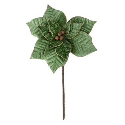 POINSETIA VERDE COM GUIZO X 12 - ALT 35 X DIAM 27 CM (CF1195)