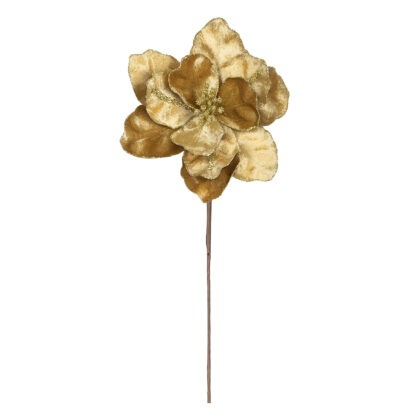 POINSETIA VELUDO MOSTARDA X 12 - ALT 45 X DIAM 26 CM (CF1200)