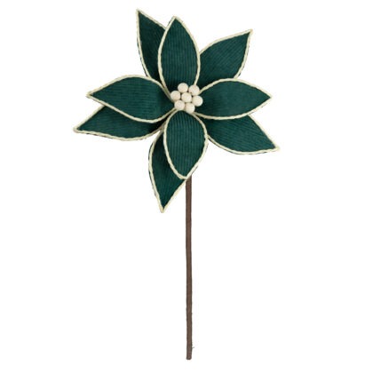 POINSETIA VELUDO VERDE  X 9 - ALT 45 X DIAM 29 CM (CF1314)