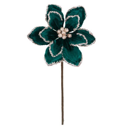 POINSETIA VELUDO VERDE X 11 - ALT 45 X DIAM 25 CM (CF1329)
