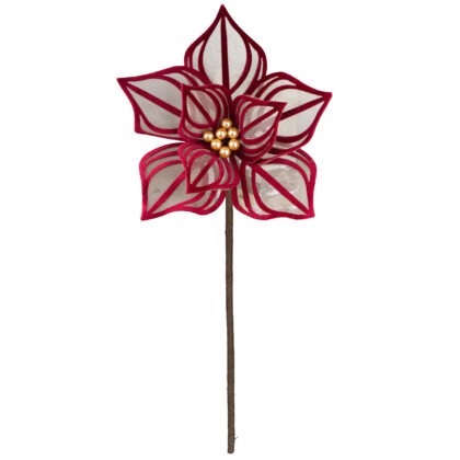 POINSETIA VOIL VINHO X 8 - ALT 45 X DIAM 29 CM (CF1333)