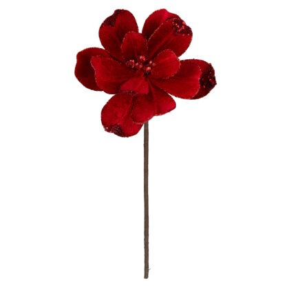 POINSETIA VELUDO VERMELHO X 12 - ALT 45 X DIAM 21 CM (CF1340)