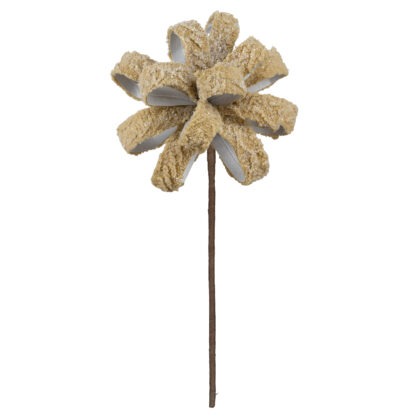 POINSETIA VELUDO BEGE X 12 - ALT 45 X DIAM 20 CM (CF1341)