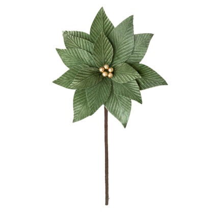POINSETIA VELUDO VERDE X 14 - ALT 35 X DIAM 27 CM (CF1356)