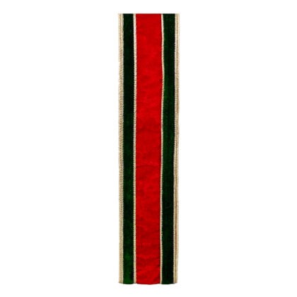 FITA NATALINA VELUDO VERDE E VERMELHA - COMP 9,14 M X LARG 6,3 CM (CR0520)