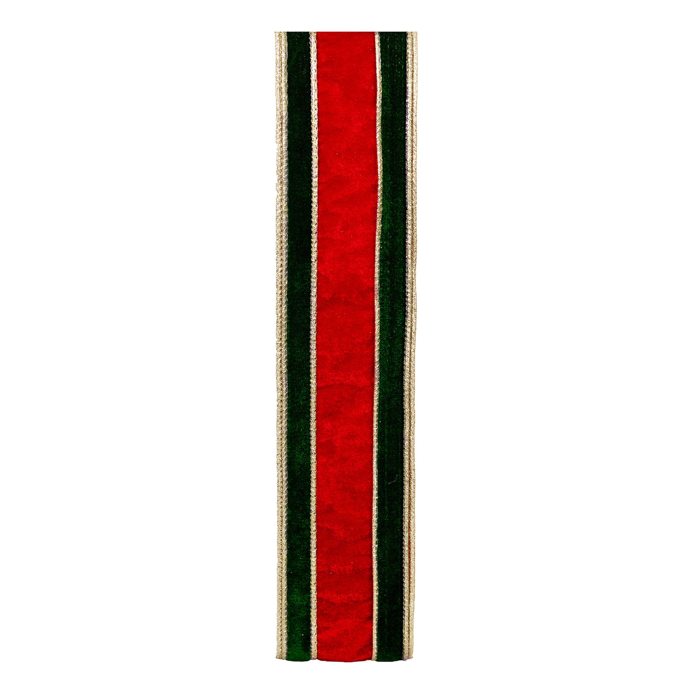 FITA NATALINA VELUDO VERDE E VERMELHA - COMP 9,14 M X LARG 6,3 CM (CR0520)