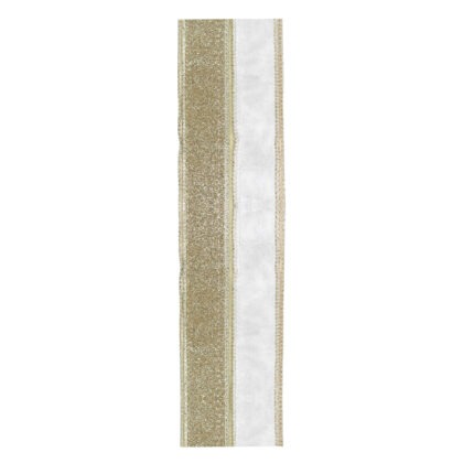 FITA NATALINA CHAMPANHE COM GLITTER - COMP 9,14 M X LARG 6,3 CM (CR0523)