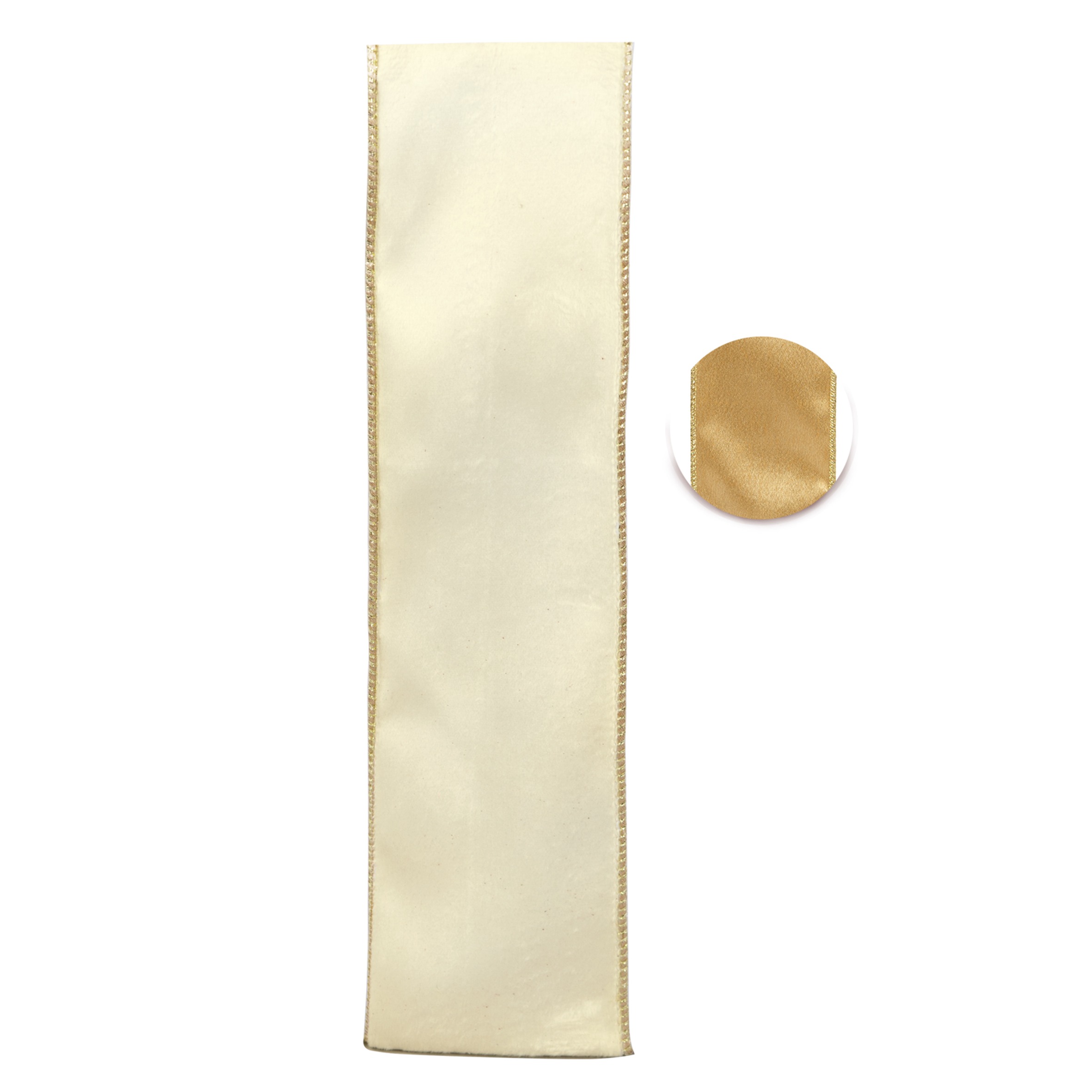 FITA NATALINA VELUDO BRANCA DUPLA FACE - COMP 9,14 M X LARG 6,3 CM (CR0524)